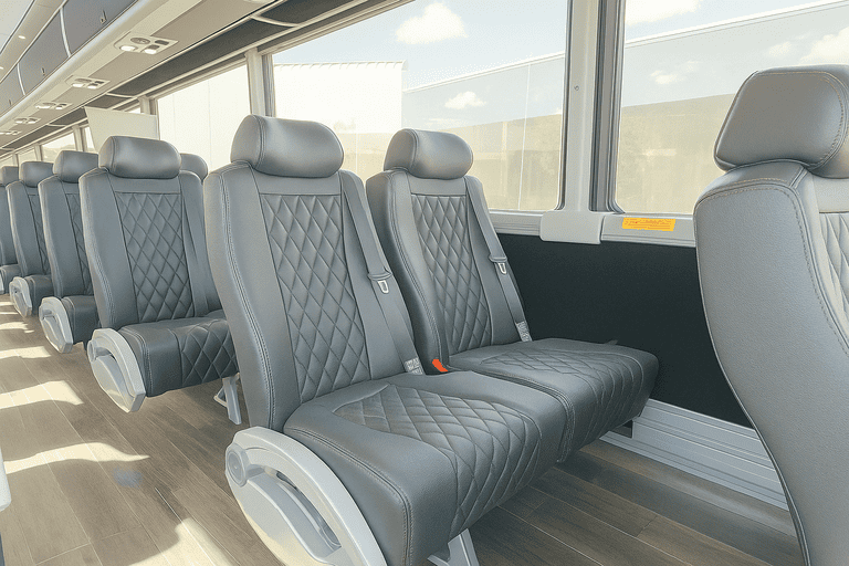 interior of Coach Bus Rialto charter bus