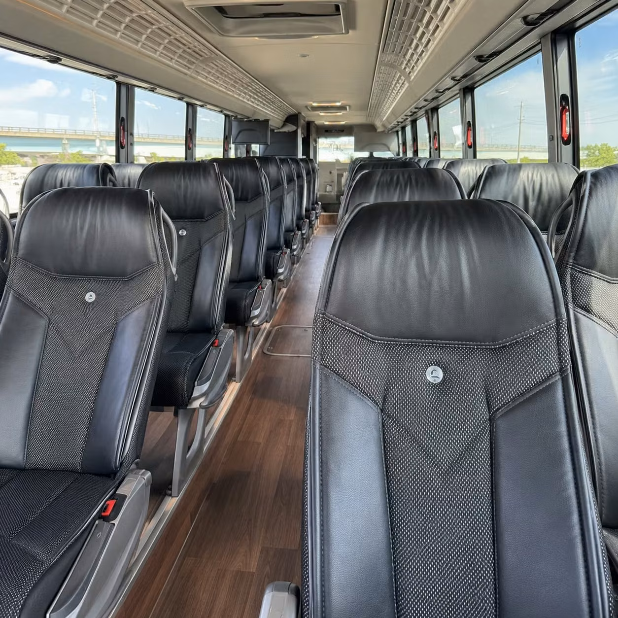 56 passenger charter bus inside